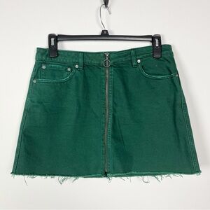 Free People We The Free Zip It Up Forest Green Mini Skirt Size 31